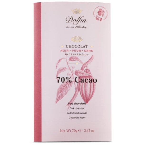 Dolfin 70g chokolade bar 70% ekstra mrk