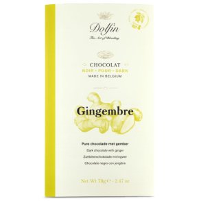  Dolfin 70g chokolade bar, mrk chokolade Gingembre
