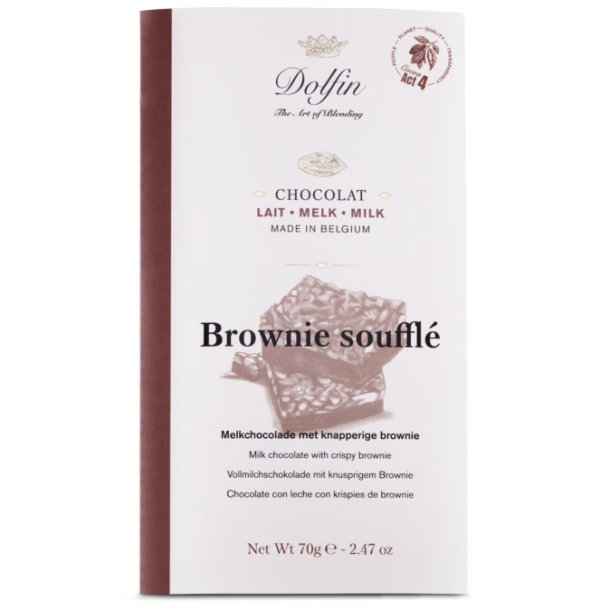 Dolfin 70g chokolade bar Brownie Souffle lys chokolade