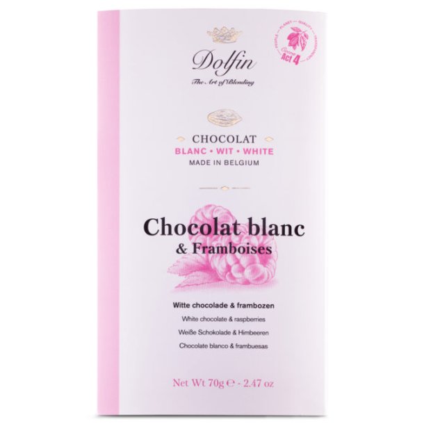 Dolfin 70g chokolade bar, hvid chokolade