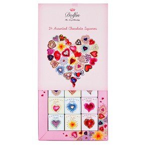 Dolfin Love 6 forskellige chokolader  5g med 24 stk. i gaveske