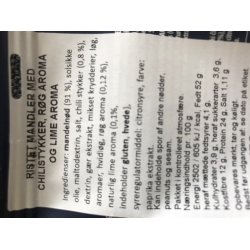 Tasty Mandler med Chili/Lime 60g(datovare)