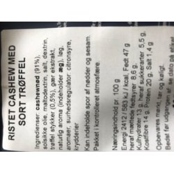 Tasty Cashewndder med Sort Trffel 60g